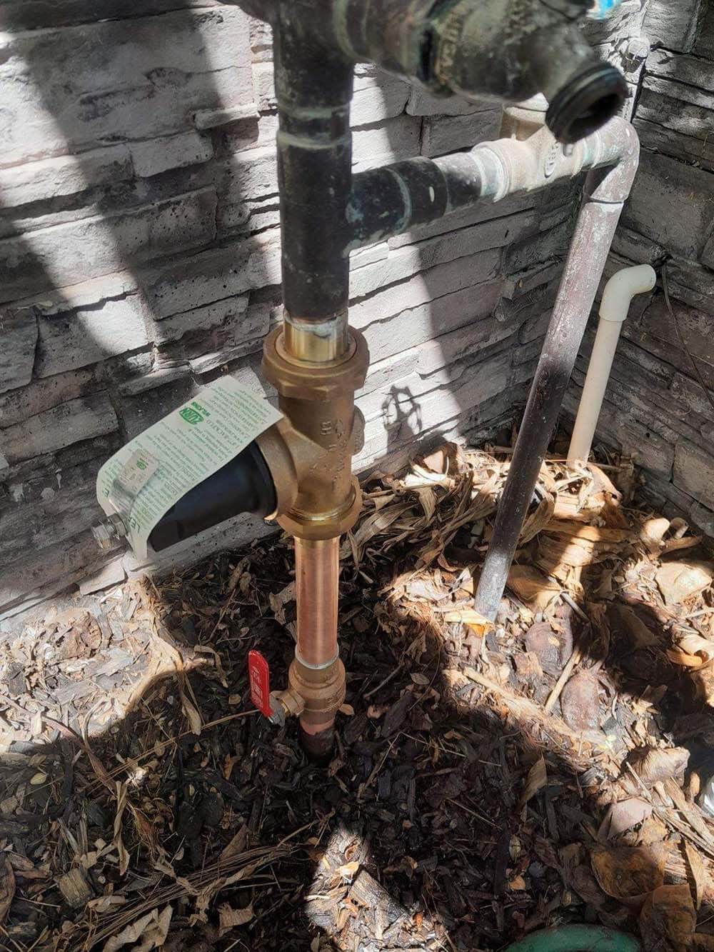 Backflow preventer valve installation