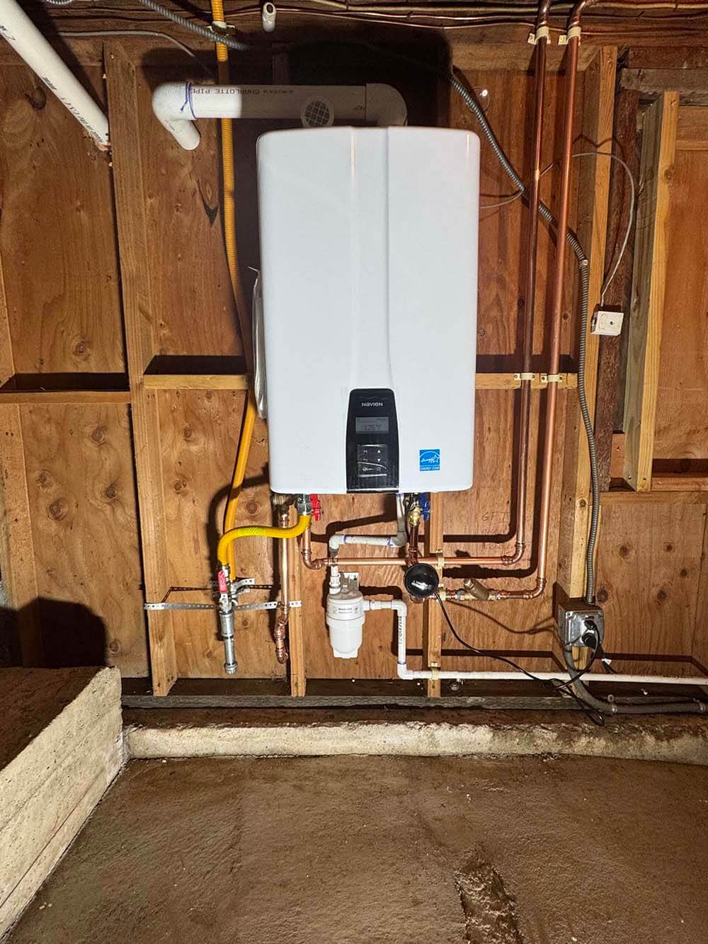 Tankless water heater installation