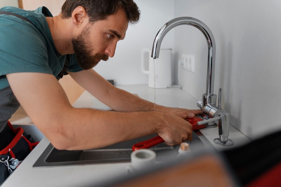 Plumber Repairing Low Water Pressure Problem